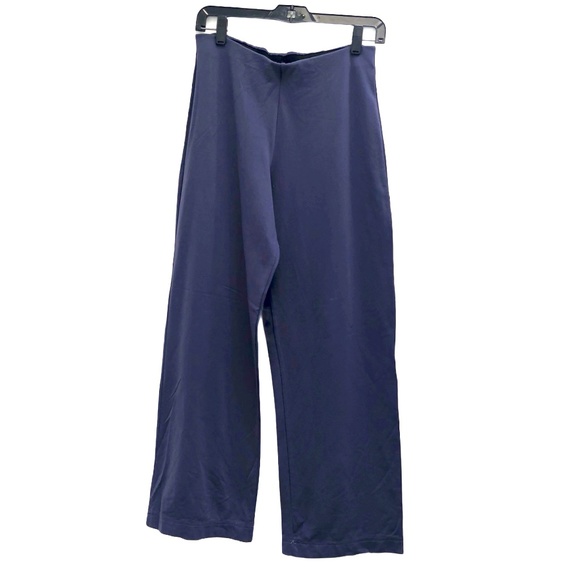 PUMA LOUNGE YOGA WIDE LEG CROPPED PANTS DARK PURPLE - Picture 1 of 13